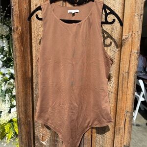 Gianni Bini Brown Sleeveless Bodysuit